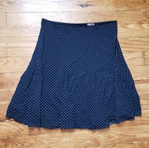 Flowy Pleated Polka-dot Plus Size Skirt